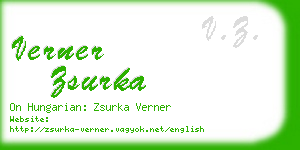 verner zsurka business card
